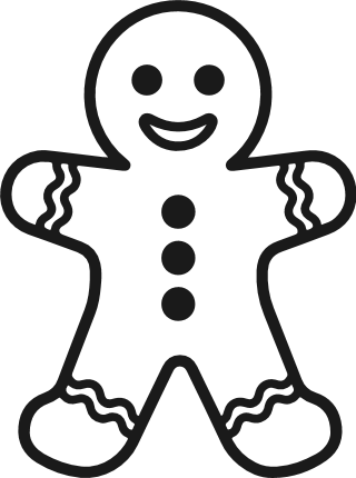 Smiling Gingerbread man Free SVG File – Christmas Cookie clipart