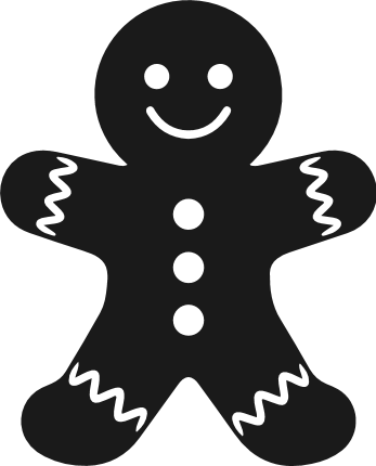 Gingerbread Man silhouette Free SVG File – Christmas gingerbread cookie clipart