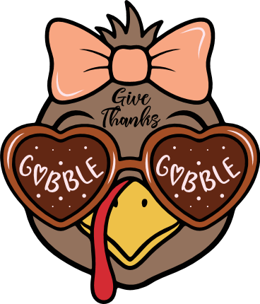 Give Thanks, Gobble Free SVG File for Members – Turkey, Thanksgiving day design