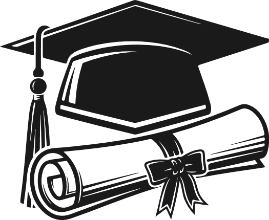 Graduation Cap and Diploma silhouette Free SVG File for Members – graduation clipart