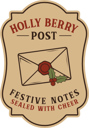 Holly Berry Post, Festive Notes, Sealed With Cheer Free SVG File – Christmas sign
