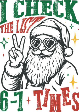 I Check The List 6–7 Times Free SVG File for Members – Funny Christmas quote