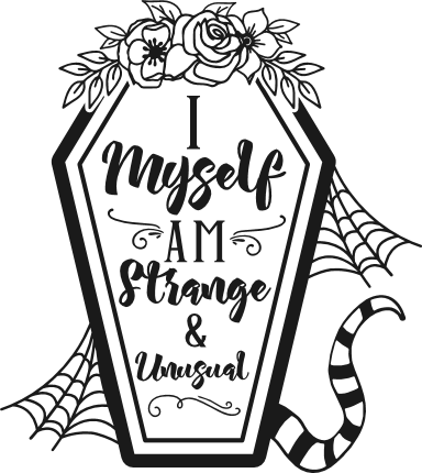 I Myself am Strange & Unusual Free SVG File for Members – Coffin Halloween quote