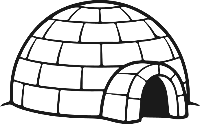 Igloo outline Free SVG File for Members – Winter snow block igloo clipart