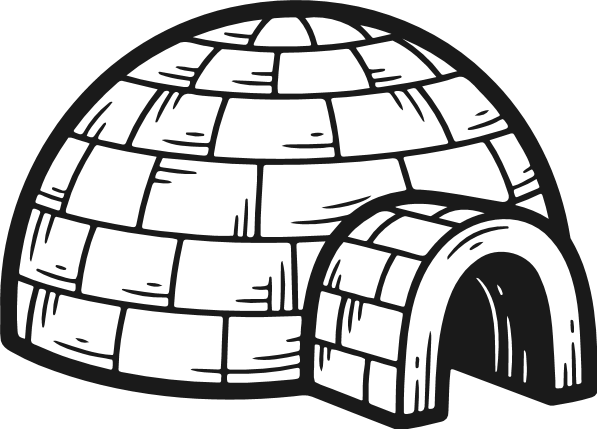 Igloo snow block Free SVG File – Winter igloo clipart image