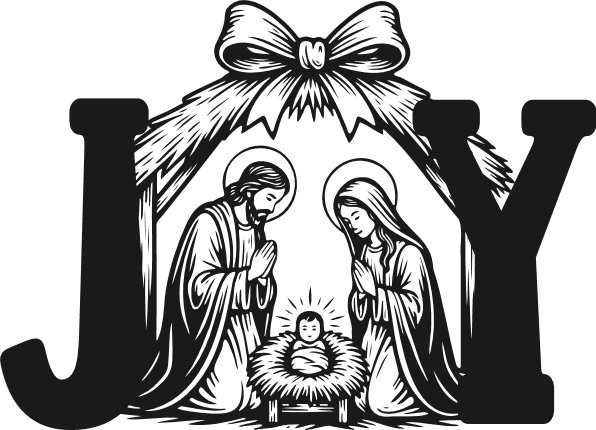 Joy, Jesus Nativity Scene Free SVG File – Christmas design