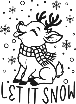 Let It Snow Free SVG File for Members – Cute Winter Deer, sweatshirt design