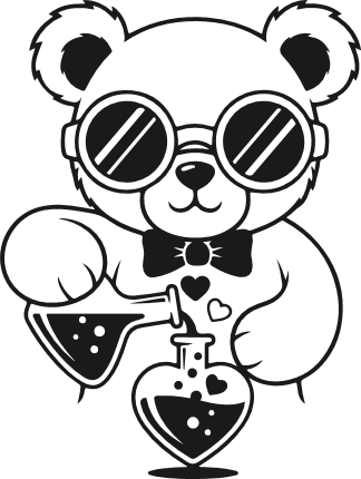 Scientist Teddy Bear making love potion Free SVG File for Members – valentines love potion clipart