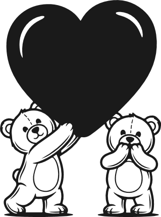 Cute teddy bear holding heart Free SVG File for Members – valentines day, teddy bear clipart