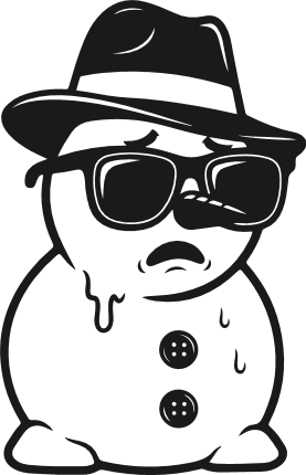 Melting Snowman wearing sunglasses and fedora hat Free SVG File for Members – snowman clipart