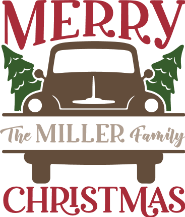 Merry Christmas Customized family name sign - Free SVG File for Members
