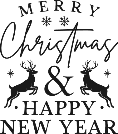 Merry Christmas & Happy New Year Free SVG File for Members – Holiday wish card design