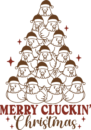 Merry Cluckin’ Christmas Free SVG File for Members – Funny Stacked Chicken Christmas design