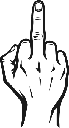 Middle Finger Hand Gesture Free SVG File for Members – offensive hand gesture clipart