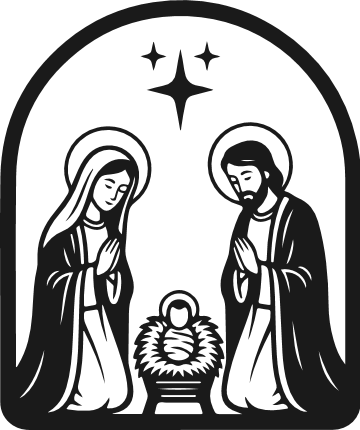 Jesus Nativity Scene Free SVG File – Christmas Nativity clipart image