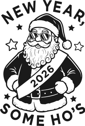 New Year 2026 Some Ho's Free SVG File – Funny Santa new year design