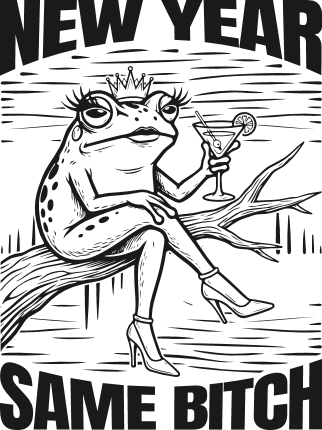 New Year, Same Bitch Free SVG File for Members – funny new year design