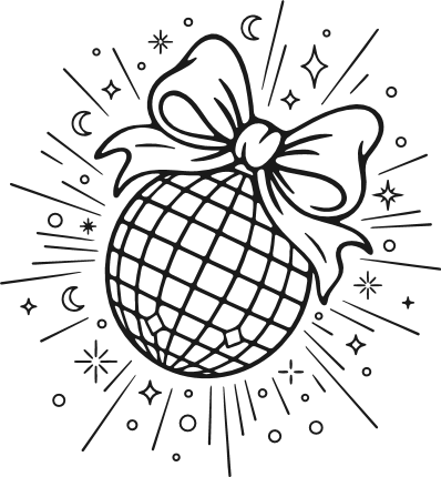 Disco Ball Ornament Sparkle Burst Free SVG File – new year party disco ball clipart