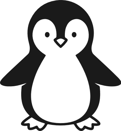 Cute penguin silhouette Free SVG File – winter animal, penguin clipart image