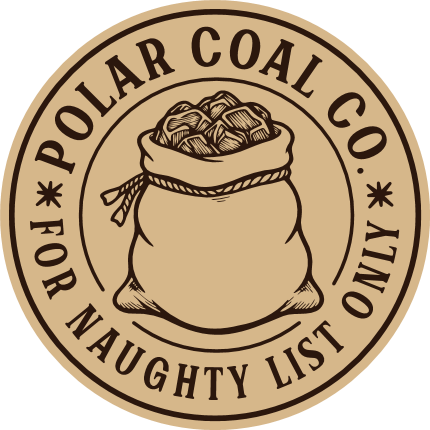 Polar Coal Co. For Naughty List Only Free SVG File for Members – Funny Coal Delivery Christmas stamp design