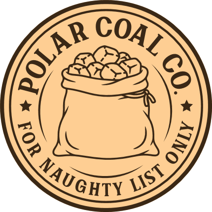 Polar Coal Co. For Naughty List Only Free SVG File for Members – Funny Coal Delivery Christmas stamp design