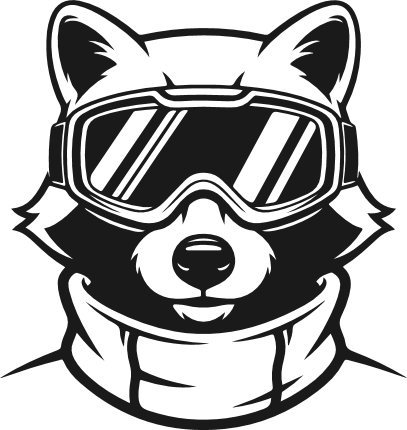 Raccoon head with Ski Goggles Free SVG File – winter raccoon clipart
