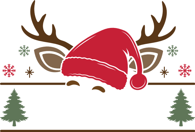 Reindeer Split Monogram frame Free SVG File for Members – Personalized Christmas design