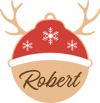 Reindeer ornament with custom name Free SVG File for Members – Personalized Christmas design