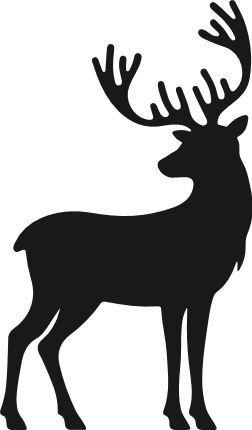 Standing deer silhouette Free SVG File - wild animal reindeer clipart