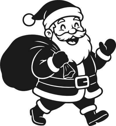 Walking Santa, Carrying Gift Sack Free SVG File for Members – Christmas Santa clipart