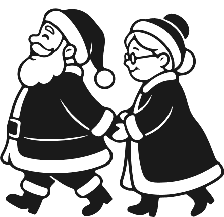 Santa and Mrs. Claus holding hands Free SVG File – Christmas couple clipart