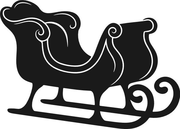 Santa Claus Sleigh silhouette Free SVG File for Members – Christmas decor, sleigh clipart