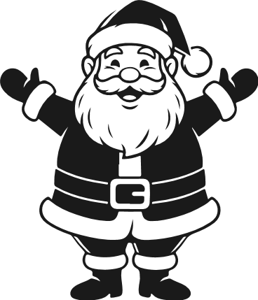 Jolly Santa with Arms Up Free SVG File – Christmas Santa clipart