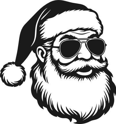 Cool Santa Claus wearing sunglasses Free SVG File for Members – Christmas Santa clipart