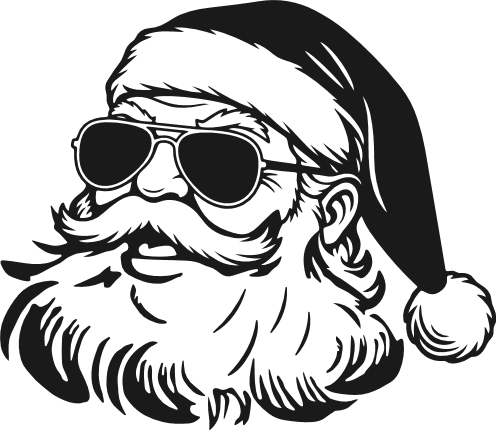Santa Claus wearing sunglasses Free SVG File for Members – Santa clipart