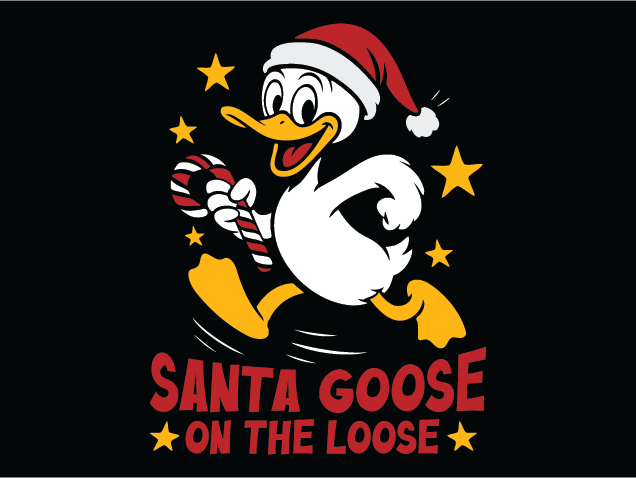 Santa Goose On The Loose Free SVG File for Members – Funny Christmas tshirt design