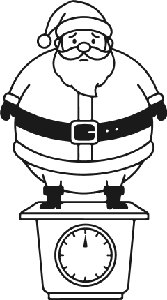 Santa on Weight Scale Free SVG File – Funny Overweight Santa clipart