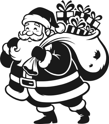 Santa carrying gift bag Free SVG File – Santa Claus clipart image