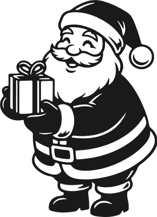 Smiling Santa Giving gift Free SVG File for Members – Santa Claus clipart