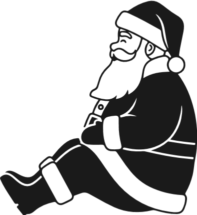 Santa Claus Sitting pose silhouette Free SVG File – Christmas Santa clipart