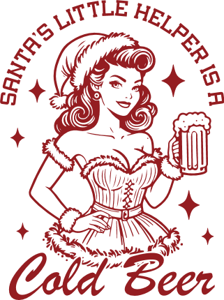 Santa’s Little Helper Is a Cold Beer Free SVG File for Members – Funny Christmas quote