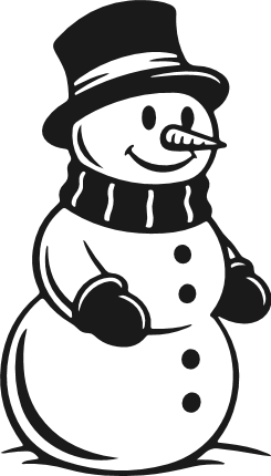 Cute Snowman with a hat, mittens, and scarf Free SVG File for Members - cozy snowman clipart