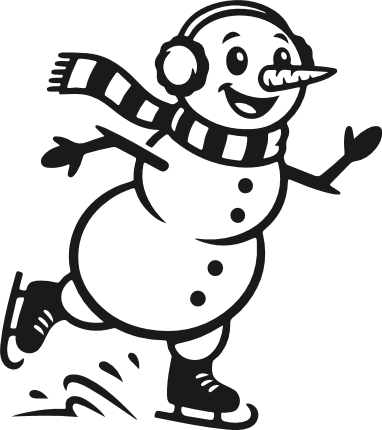 Ice Skating Snowman with earmuffs and scarf Free SVG File – skating snowman clipart