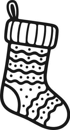 Hand Drawn Christmas Stocking Free SVG File - Santa Stocking clipart image