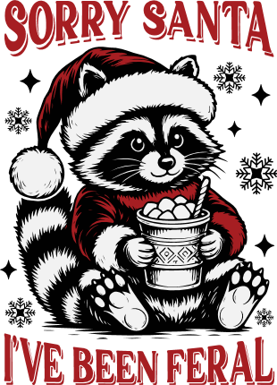 Sorry Santa I’ve Been Feral Free SVG File for Members – Funny Christmas hoodie design