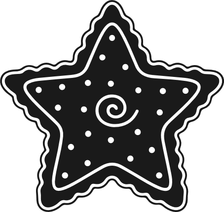 Gingerbread Star Cookie silhouette Free SVG File – Christmas baking star cookie clipart