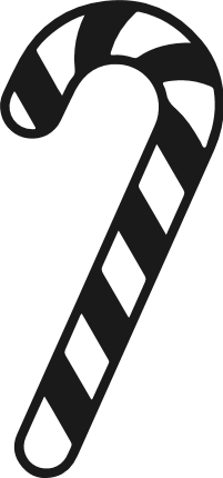 Candy cane silhouette Free SVG File - Christmas striped candy clipart image