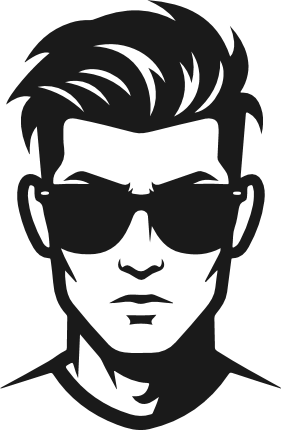 Man with Stylish Hair and Sunglasses Free SVG File – cool guy clipart