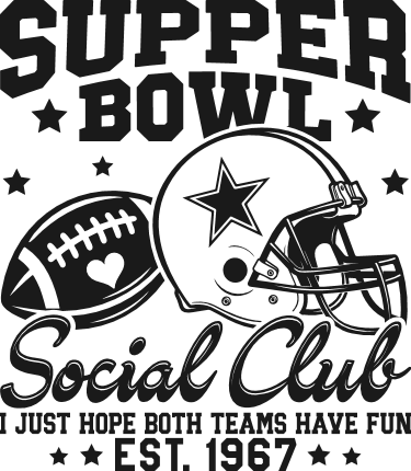 Supper Bowl Social Club Free SVG File for Members – football tshirt design