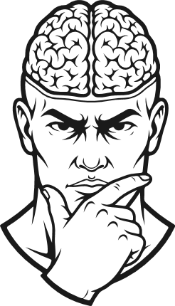 Man Thinking pose with exposed brain Free SVG File for Members – thoughtful man clipart